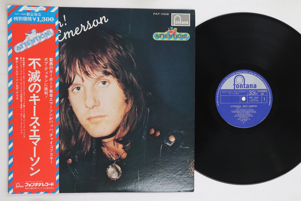 LP Record KEITH EMERSON - Attention! Keith Emerson PAT1006 FONTANA 1974 Japan Obi Rock Used