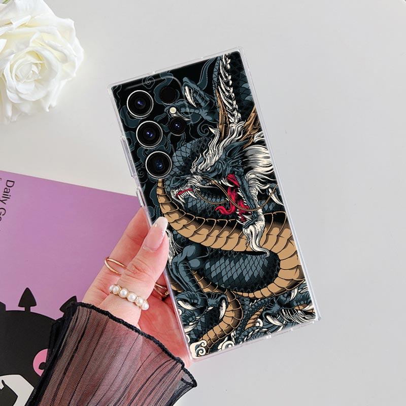 Чехол-бампер Big Wave Dragon God Sea S25FE Прозрачный для Samsung Galaxy S26 S25 S24 S23 Ultra S20 S21 FE S22 Plus S26 Ultra Мягкий чехол для телефона
