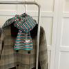 Autumn and Winter Atmosphere Scarf To Keep Warm and Color Blocked Retro Student Scarf Contrasting Color Stripes Korean Gentle Ins Style Girl