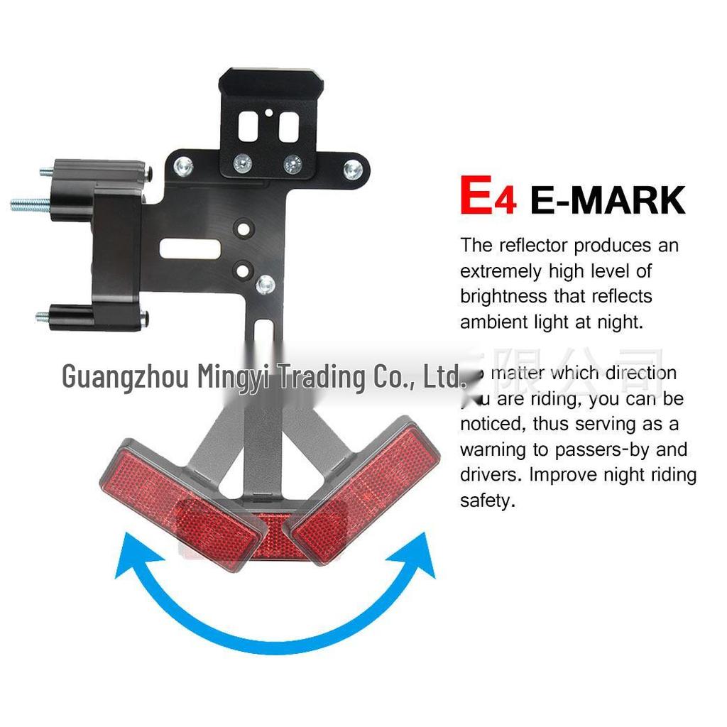 BMW R NINE T Right Side Ratchet License Plate Frame - Aluminum Alloy Single Arm Climber Modification