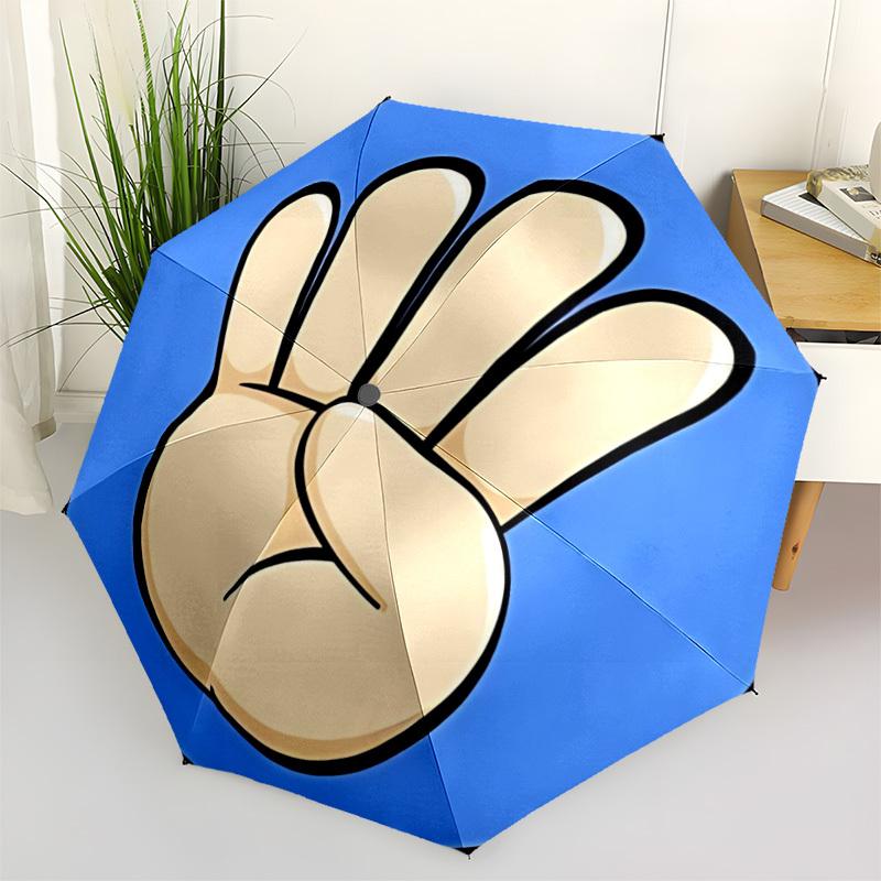 1pc Hand Gesture Automatic Folding Umbrella Durable Iron Frame,All Seasons Home Travel Outdoor Multifunctional Umbrella yy251115104