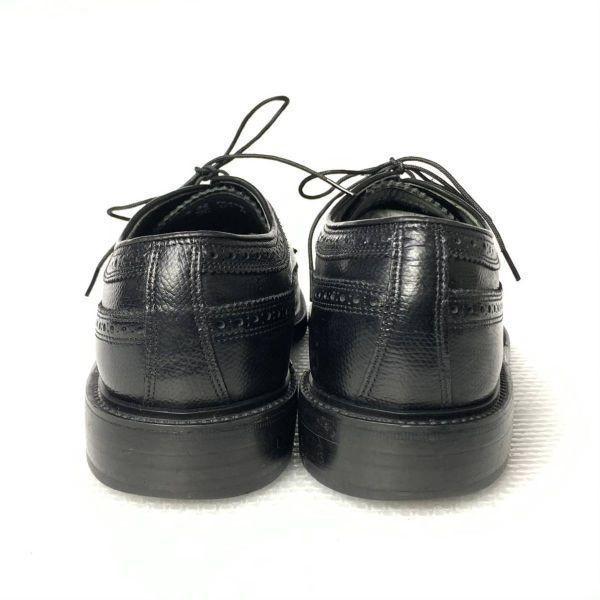 80s 90s Vintage Florsheim Goodyear Handmade Size 8 3E 26.0cm Long Wingtip Black(USED)