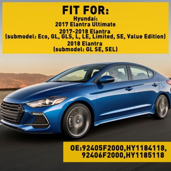 Left+Right Rear Bumper Reflector Light Cover Trim For 2017-2018 Hyundai Elantra