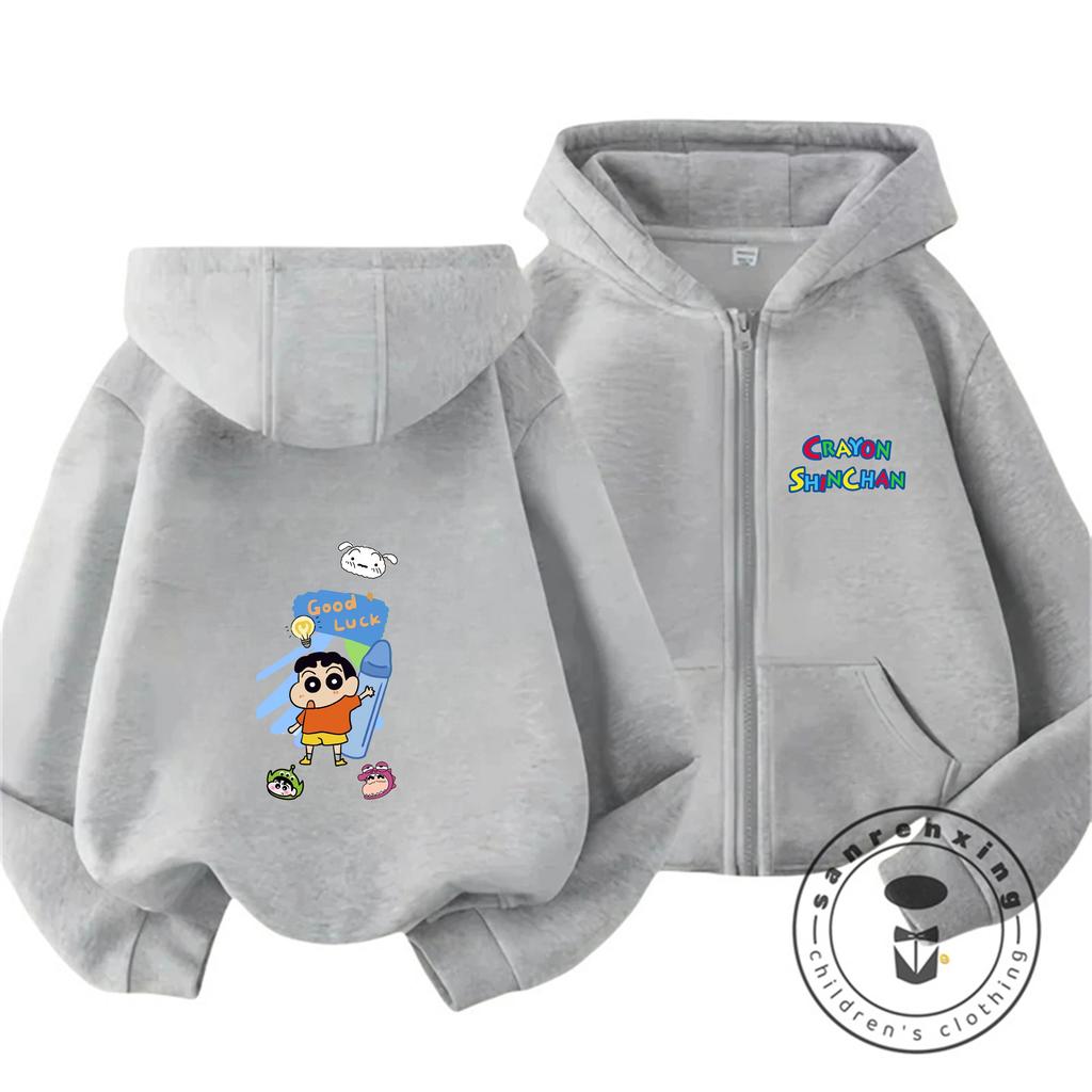Cute Cartoon Zipper Hoodie New Arrival Street Fashion Kids Wear For Boys And Girls Crayon Shin Chan 3 14 Years