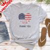Memorial Day Shirt Thank You  Shir Patriotic American Flag Tops Women Shortsleeved Clothes Army Tees Heart Memorial Day Tops