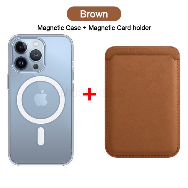 Магнитный чехол для беспроводной зарядки Magsafe для iPhone 15 13 14 12 11 Pro MAX Mini XR XS Plus, кожаный чехол-кошелек с держателем для карт