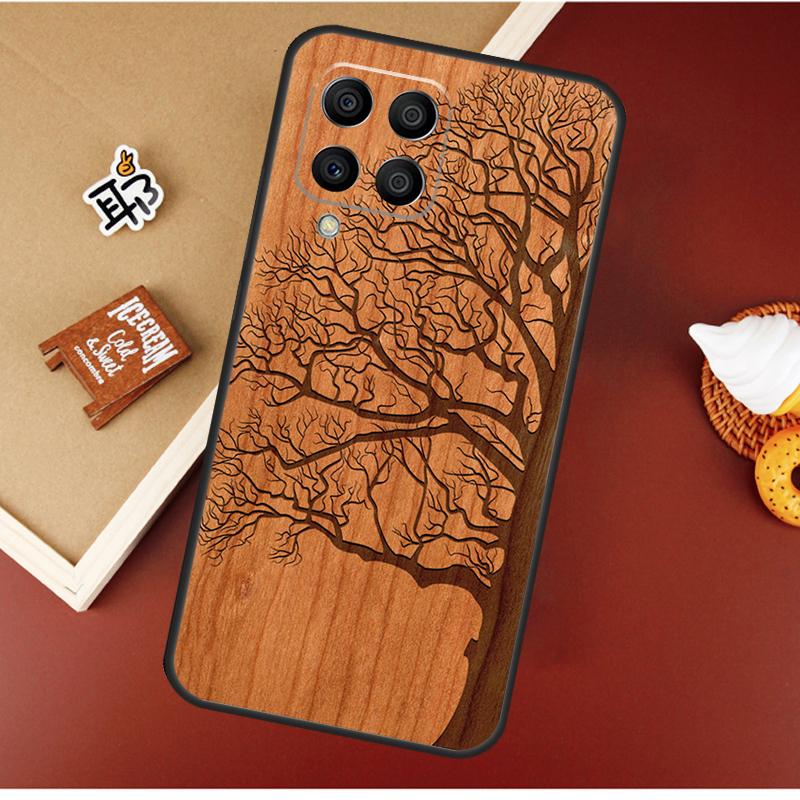 Tree Flower Bamboo Wood Case For Samsung Galaxy M21 M20 M23 M31 M11 M54 M14 M34 M13 M52 M32 M12 M16 M36 M56 M15 M55