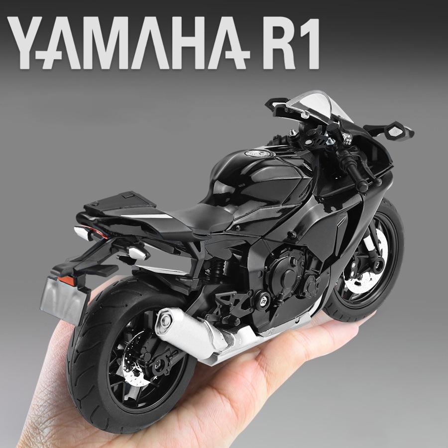 1/12 Scale Yamaha YZFR1 Alloy Die Cast Motorcycle Model Toy Vehicle Collection Sound and Light Off Road Autocycle Boy Toys Car