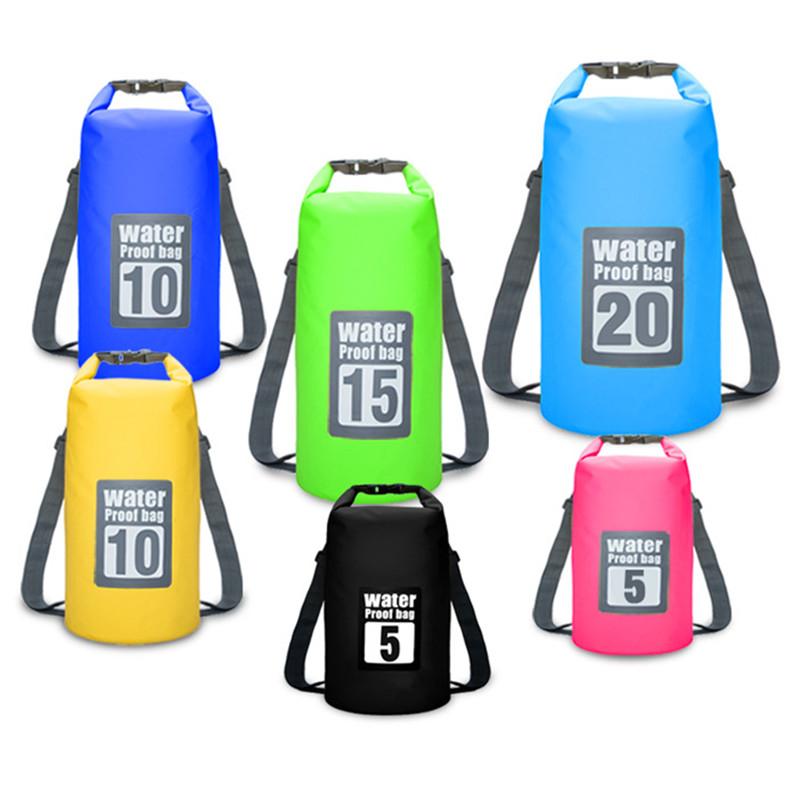 Outdoor Sport Double Shoulder Waterproof Bag PVC Floating Dry Bags Backpack 5L/10L/15L/20L/30L