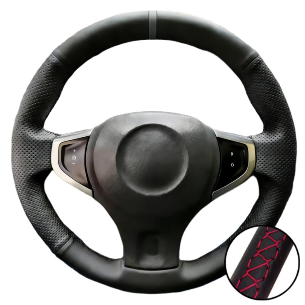 Car Interior Braid Black Perforated Non-slip Artificial Leather 2009-2014 Samsung QM5 Steering Wheel Cover For Renault Koleos