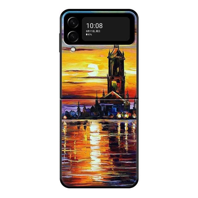 Чехол с масляной живописью, водным городом, Венецией для Samsung Galaxy Z Flip 4 Z Flip3 5g, чехол для Galaxy Z Flip Pc, жесткий чехол для телефона