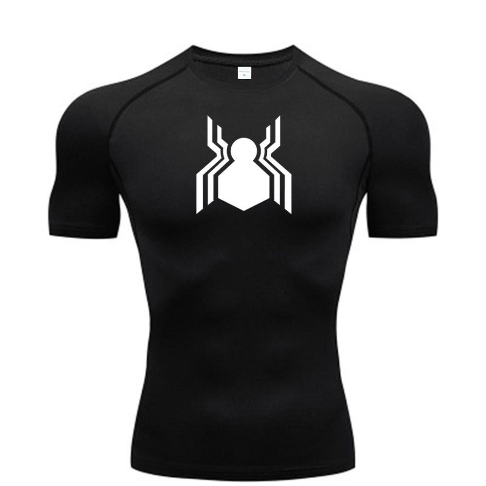 Spider Graphic Compression Shirts for Men Gym Workout Rash Guard Athletic Quick Dry Tshirts Tees Tops Undershirts Baselayers