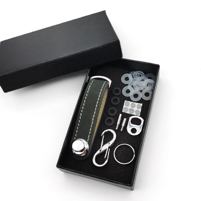 Креативный брелок, устройство для хранения ключей, сумка для ключей для мужчин и женщин, брелок из натуральной кожи, сумка для хранения ключей.