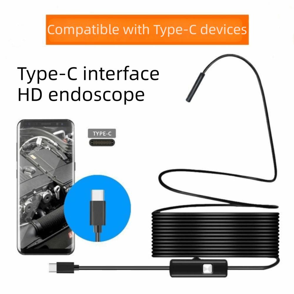 IP67 Waterproof Type-C Endoscope Camera Adjustable Brightness Flexible Design Borescope Camera Video Recording 5.5/7mm Lens