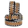 1.5" Wide Western Leather Belt Cowboy Rodeo Casual Leather Belt Floral Embossed, Size 28" To 40"