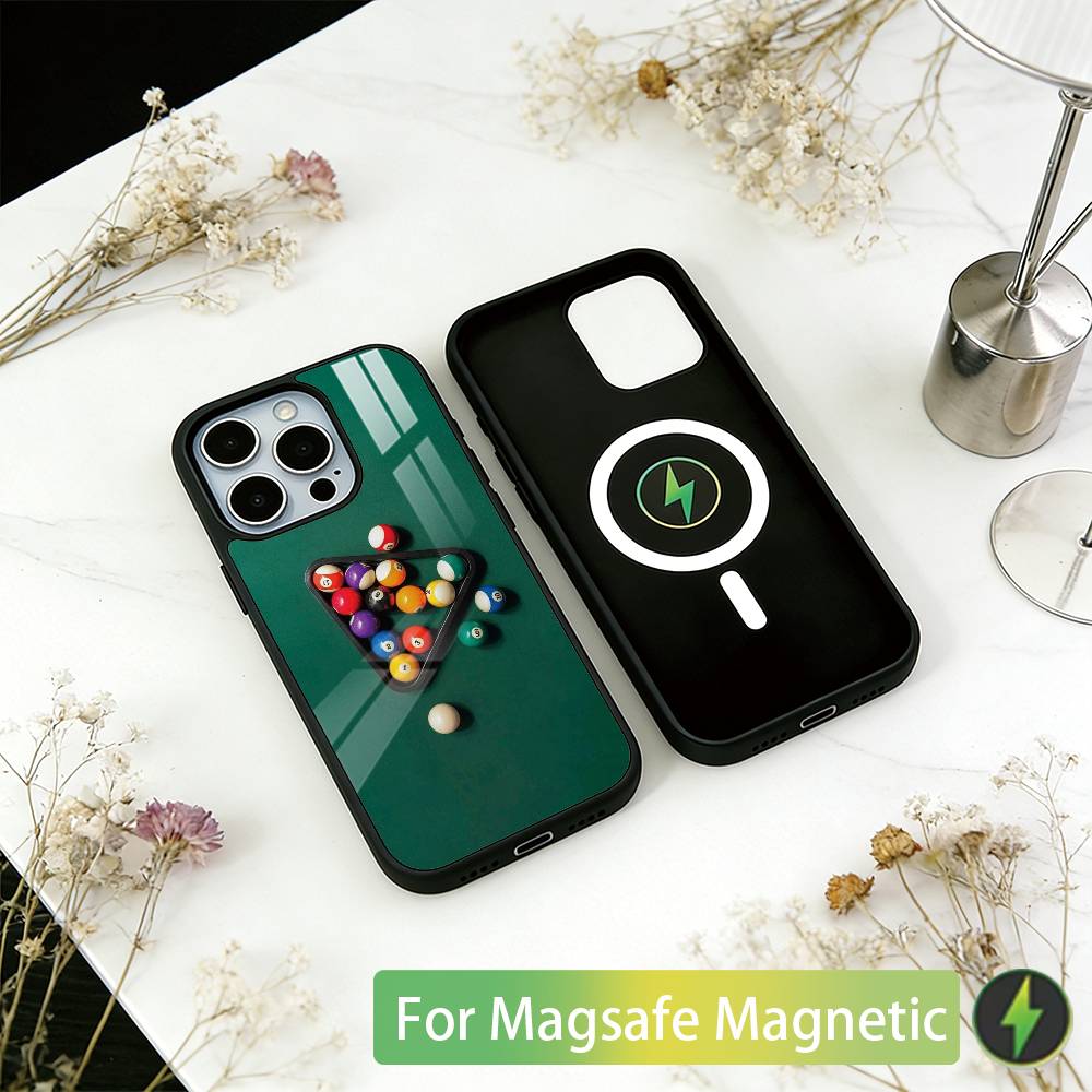 billiards Phone Case For iPhone17,16,15,14,13,12,11 Plus,Pro Magnetic For Magsafe Wireless Charging