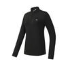 Fleece Lined Classic Comfortable Casual Sports Long Sleeve T-Shirt Women Tops Deep-Black A51W541201FBK