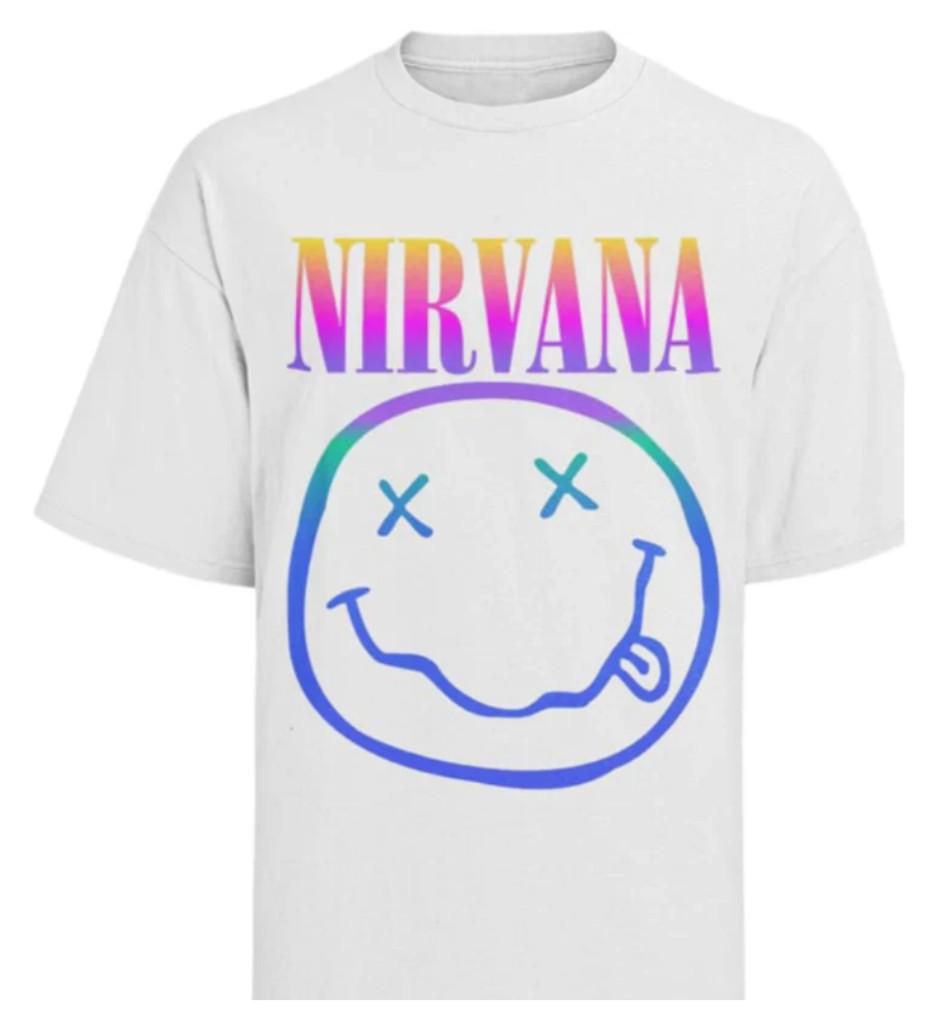 Футболка Nirvana Rock Смайлик Сорбет Ray Топ Лицензированные Мерч Музыки Гранж Фестиваль