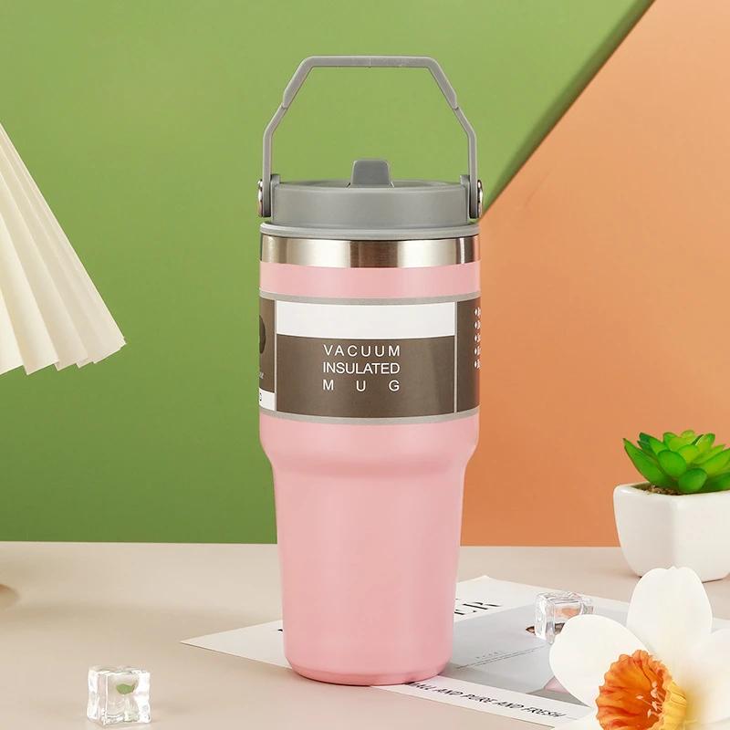 Portable Thermal Coffee Cup To Carry High Capacity Mug Thermos for Hot Coffee Gym Water Bottle Stainless Steel Insulated Tumbler