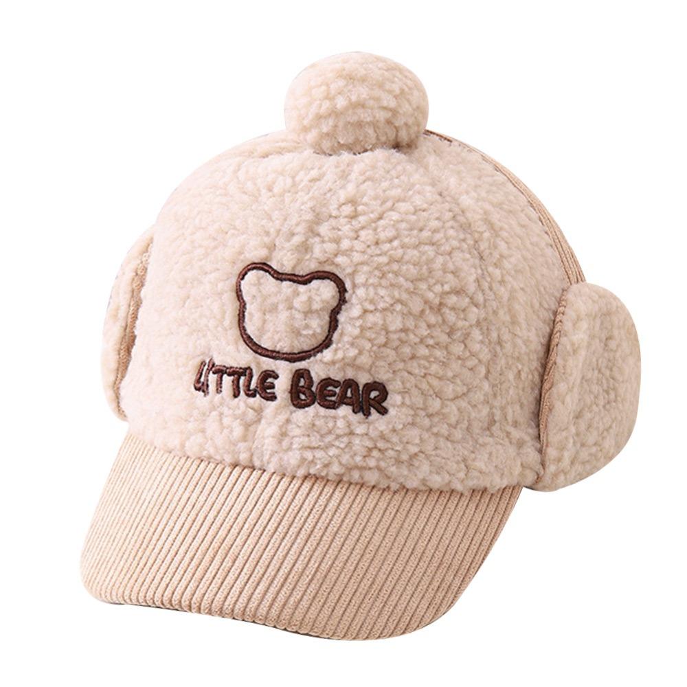 Earmuff Baby Baseball Cap Cute Bear Lei Feng Hat Winter Kids Peaked Caps  Toddler