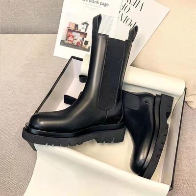 Ботинки Martin женские осенне-зимние, кожаные, с завышенной талией, британский стиль, короткие ботинки Chelsea из коровьей кожи средней высоты