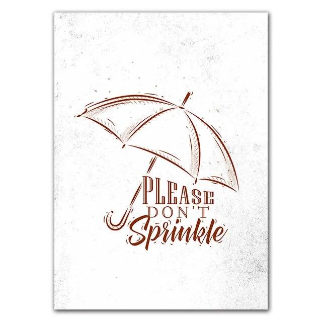 Туалет Цитата Картина Ванная Комната Стены Искусства Холст Картины Плакаты Печать Мода Черно-Белый Туалет Настенный Декор Кисть Декор Картина