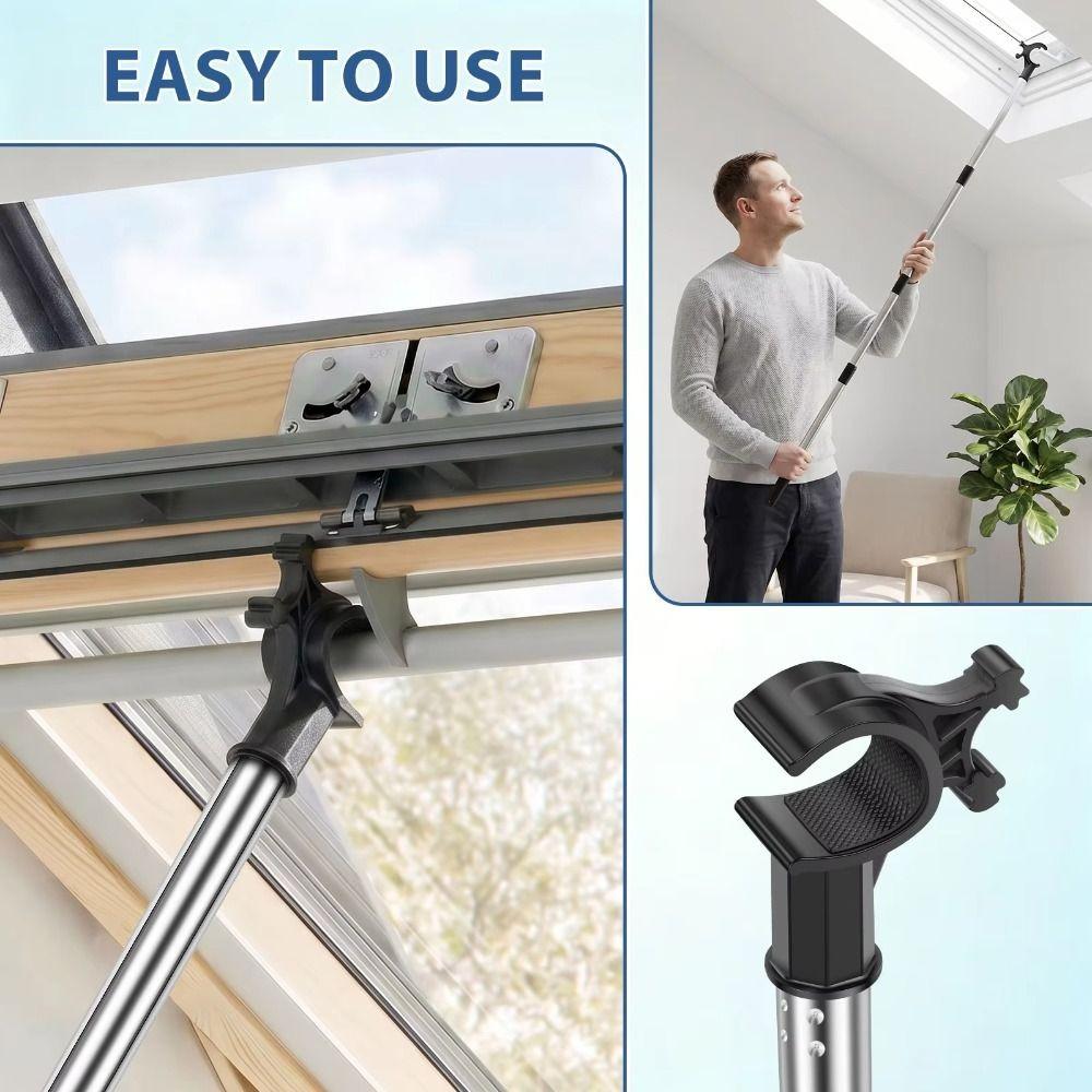 Anti-slip Texture Window Pole Opener Multi-angle Telescopic Window Opener Sunroom Window