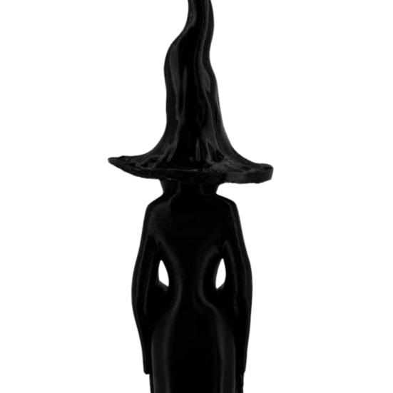 Хэллоуин Завораживающая статуя ведьмы 3D-печать Корень дерева Черная фигурка ведьмы Скульптура Украшение для дома Праздничная вечеринка