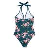 Women Sexy Monokini Halter Sleeveless One Piece Swimsuit Patchwork Color Backless Tummy Control High Waisted Bathing Suit