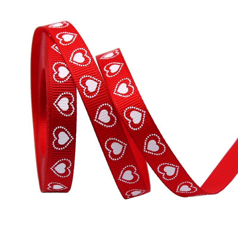 9 мм для выпечки торта жаккардовый принт любовь DIY принадлежности для украшения букета ко Дню святого Валентина 5 ярдов подарочная упаковка полиэстеровая лента