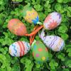 6Pcs Colorful Foam Easter Egg Hanging Decorations with Lanyard Exquisite Patterns Durable Material Simulation Egg Ornaments