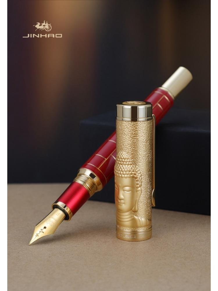 JINHAO WUDAO Будда Шакьямуни Металлическая перьевая ручка F M Перо 'Сердцебиение' Роскошная ручка Канцелярские товары для офиса и школы Деловые канцтовары PK 9019