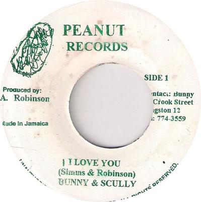 7-дюймовая пластинка BUNNY SKULLY I Love You Crying Over You NONE Peanut Records Ямайка Регги Ска Даб Б/у