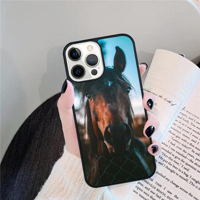 Черный Сильный Красивый Конь Жеребец Чехол Для iPhone 17 Air 15 16 14 13 12 Pro Max 11 Pro Max Plus Чехол Для Телефона Coque