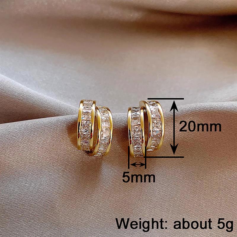 Xiaomi Huitan Women Stud Earring Inlaid Sparkling Cubic Zirconia Luxury Accessories for Wedding Party Versatile Charming Lady Jewelry