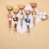 Wood Pacifier Holder Clips Bear Baby Teether Toys Straps Cute Baby Pacifier Chain  Baby