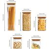 Kits Glass Food Storage Jars Clear Canister With Bamboo Wooden Lid Container For Sugar Pasta Snack Coffee Beans Cookies Nuts