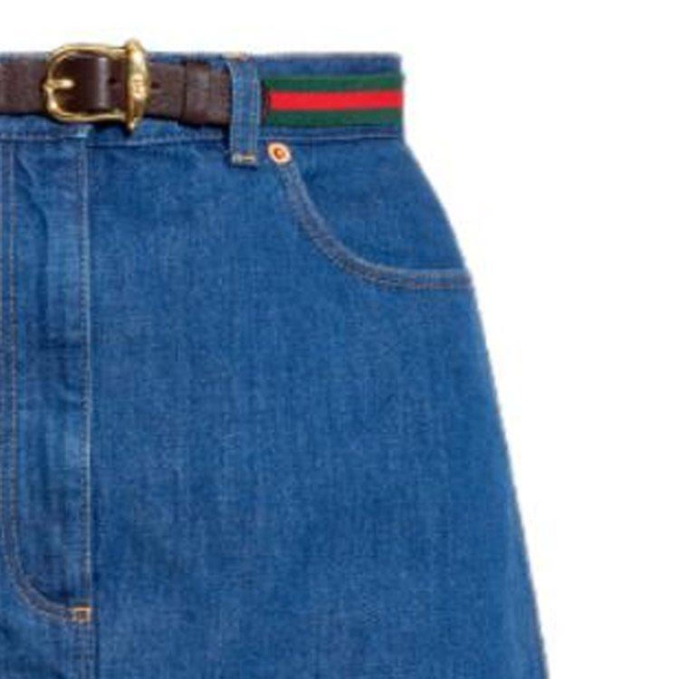 Gucci Джинсовая мини-юбка с поясом 748645-XDCNA-4759