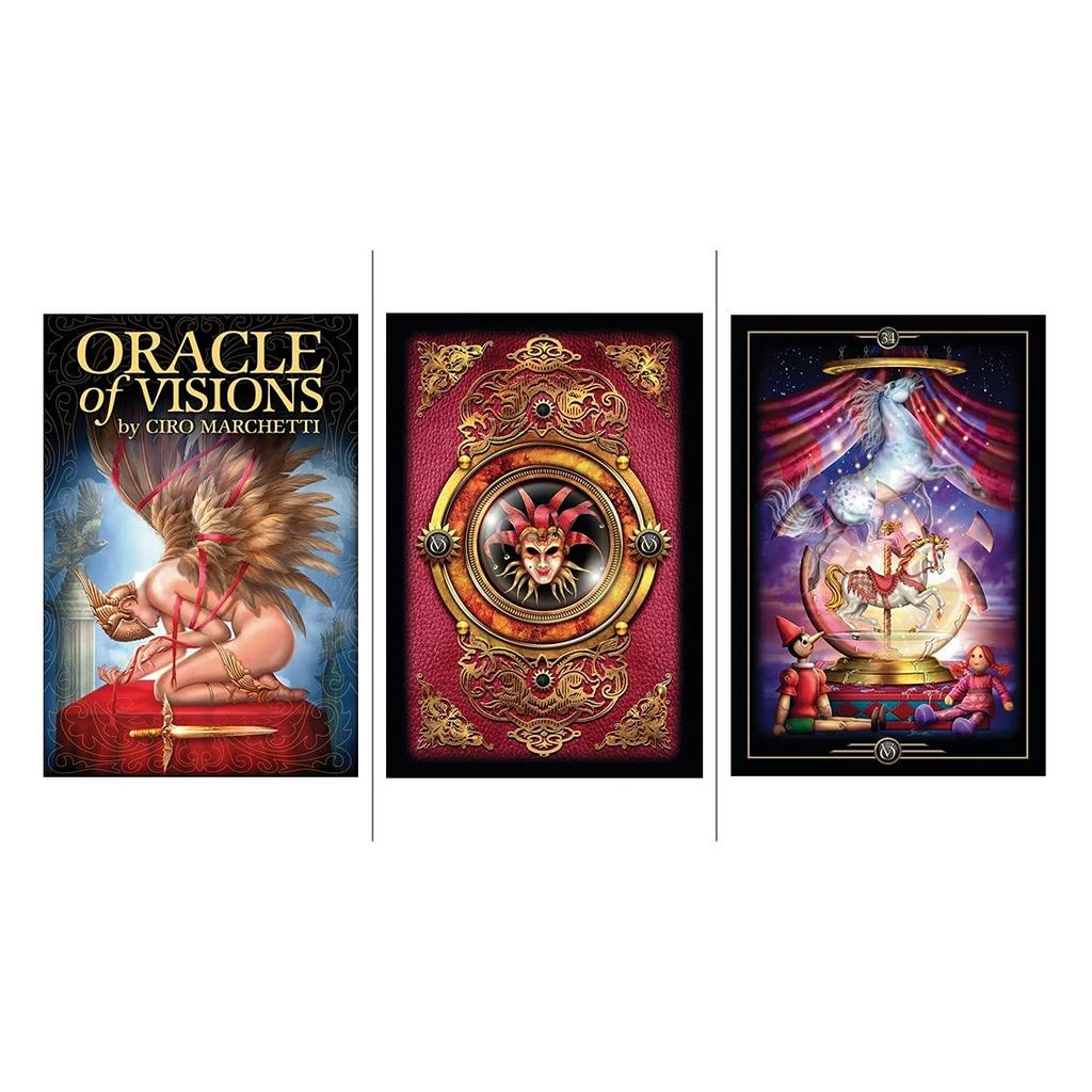 Kancharo Oracle Cards, 52-Card Set, Tarot Card Reading [Oracle of Visions], Includes Basic Instructions and Pouch in Japanese (Authentic)