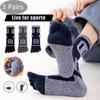 3 Pairs Man Toe Terry Socks Sport Thick Cotton Compression Towel Bottom Fitness Outdoor Basketball Hiking Cycling 5 Finger Socks
