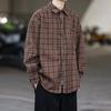 Осенне-зимний японский ретро комбинезон клетчатая рубашка для мужчин и женщин в студенческом стиле, толстая простая повседневная рубашка с длинным рукавом, пальто