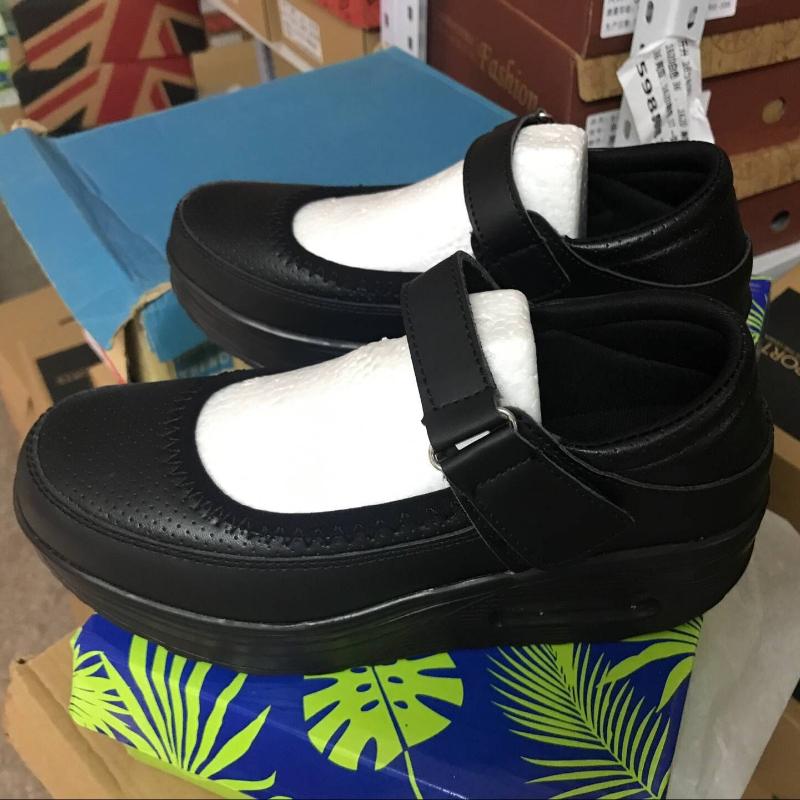 Модные туфли медсестры на воздушной подушке, женские на мягкой подошве, дышащие, на толстой подошве, нескользящие, не утомляющие ноги, рабочие белые туфли, плоские туфли слипоны