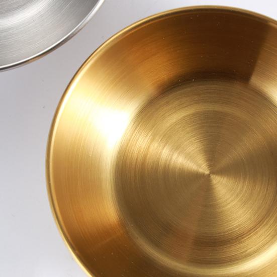 Seasoning Dish Round Rust-proof Stainless Steel Household Small Metal Sauce Plate Home