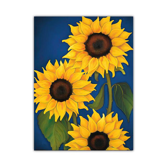 Классическая картина на холсте с подсолнухом, поп-настенная картина маслом, растения, цветы, постеры, принты, фотографии для гостиной, домашний декор
