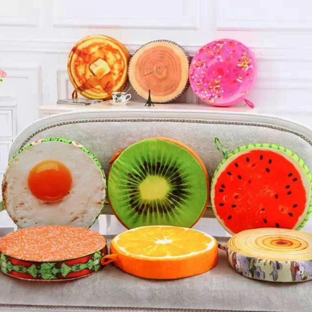 Simulation Fruit Pillow Round Plush Pillow Creative Throw Pillow Home Lounge