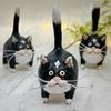 Декоративная фигурка кошки Художественная смола Удивленное выражение Миниатюрный кот для рабочего стола