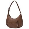 MLB New York Yankees Basic Retro Logo Synthetic Leather Handbag Women handbag Brown 3ABQV026N-50BRS