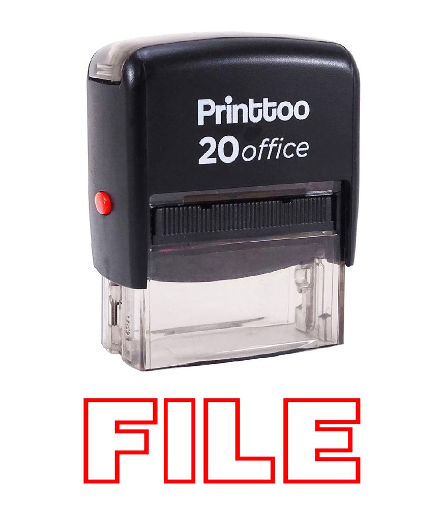 Printtoo FILE Self Inking Rubber Stamp Office Stationary Custom Stamp-Black
