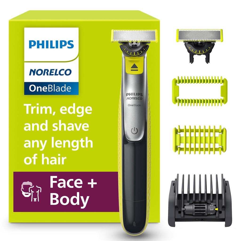 Philips Norelco OneBlade 360 Face Body Hybrid Electric Trimmer Shaver + & QP2834/70