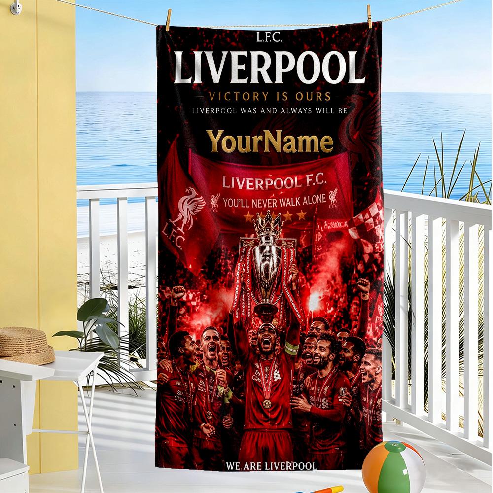Liverpool Customized Name Beach Towel Super Soft Microfiber Quickdry Fabric